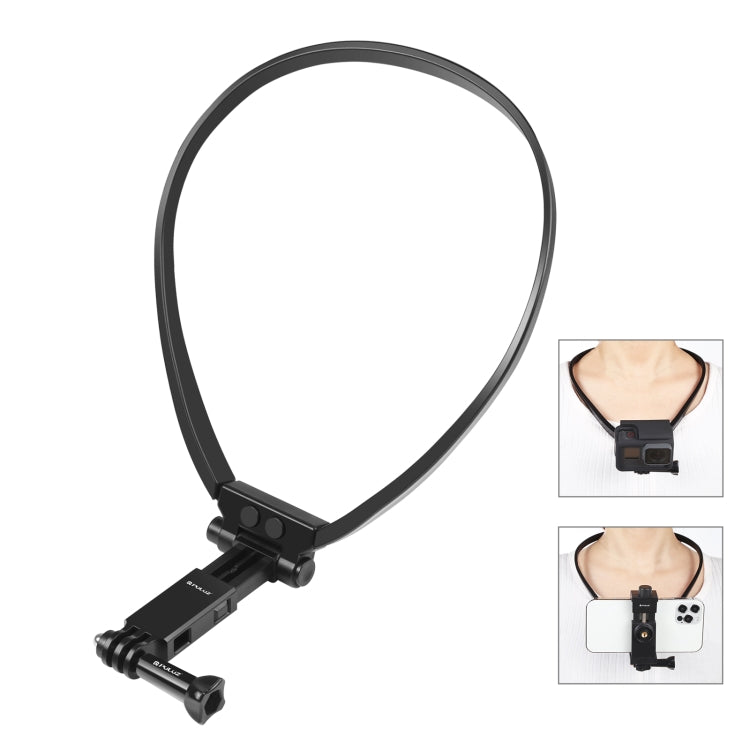 PULUZ Adjustable Neck Bracket for GoPro and Smartphone Cameras (Black)