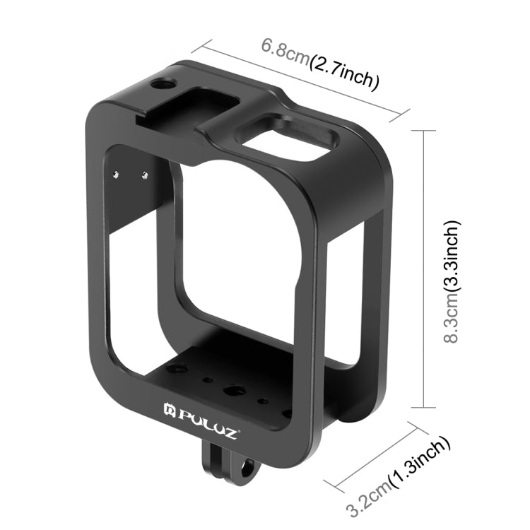 PULUZ Aluminum Alloy Protective Cage Frame with Cold Shoe for GoPro Max (Black) - Ultimate Protection for Your GoPro Max