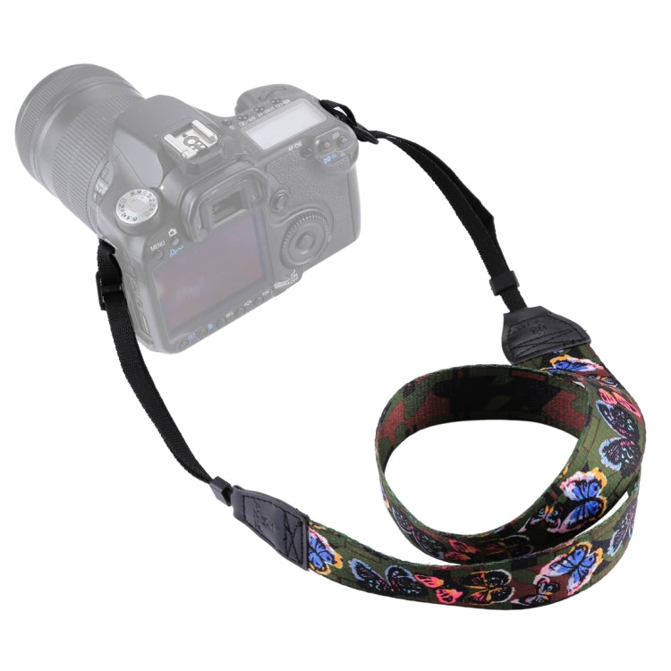 Retro Ethnic Style Multi-color Butterflies Camera Strap for DSLR Cameras