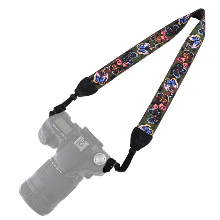 Retro Ethnic Style Multi-color Butterflies Camera Strap for DSLR Cameras