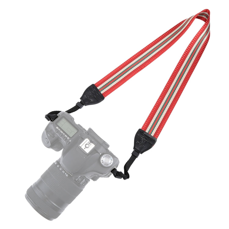 PULUZ Stripe Style Series Shoulder Neck Strap for SLR / DSLR Cameras (Dark Red)