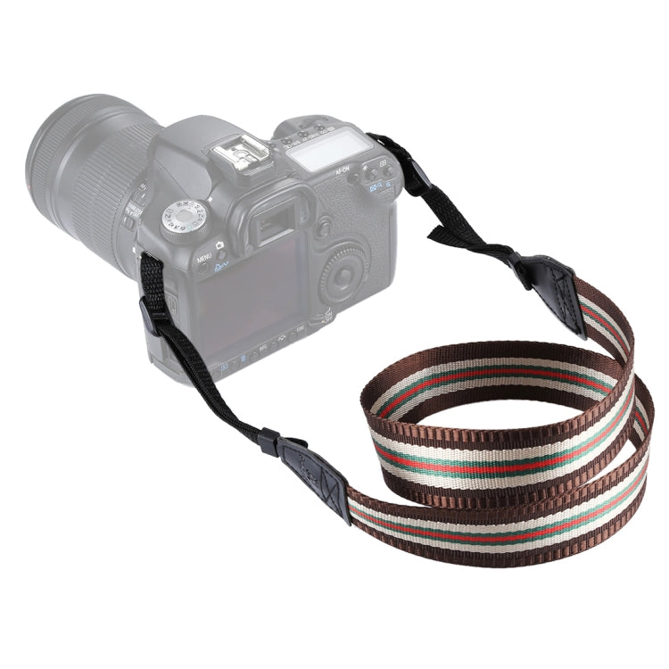 PULUZ Stripe Style Series Shoulder Neck Strap Camera Strap for SLR / DSLR Cameras (Coffee)