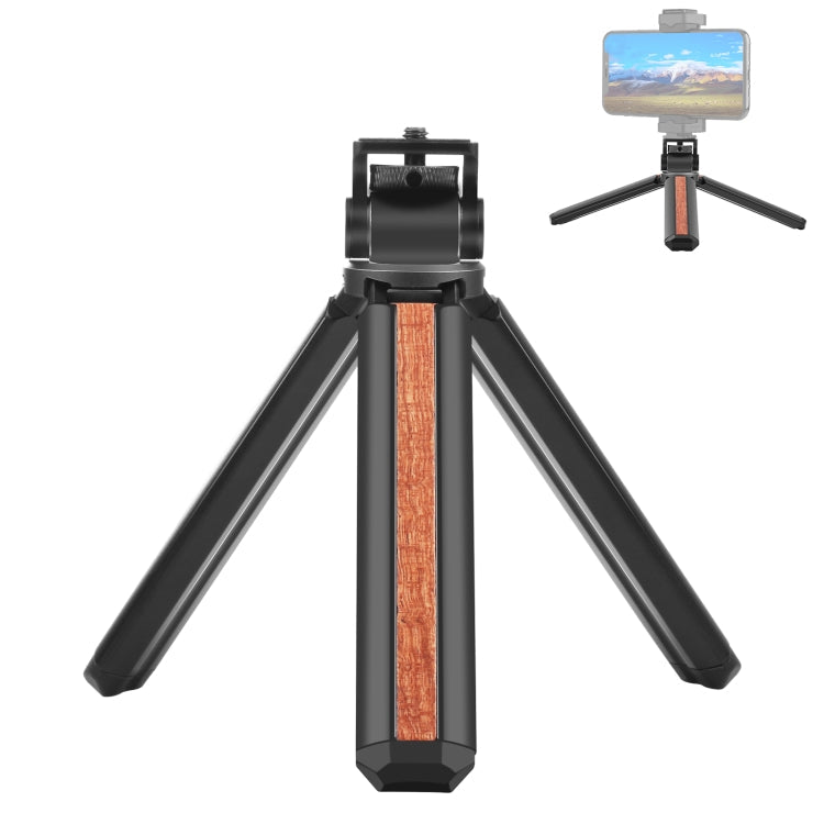 PULUZ Black Wooden Desktop Vlogging Live Tripod Holder