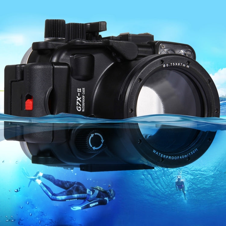 PULUZ 40m Underwater Depth Diving Case for Canon G7 X Mark II - Black