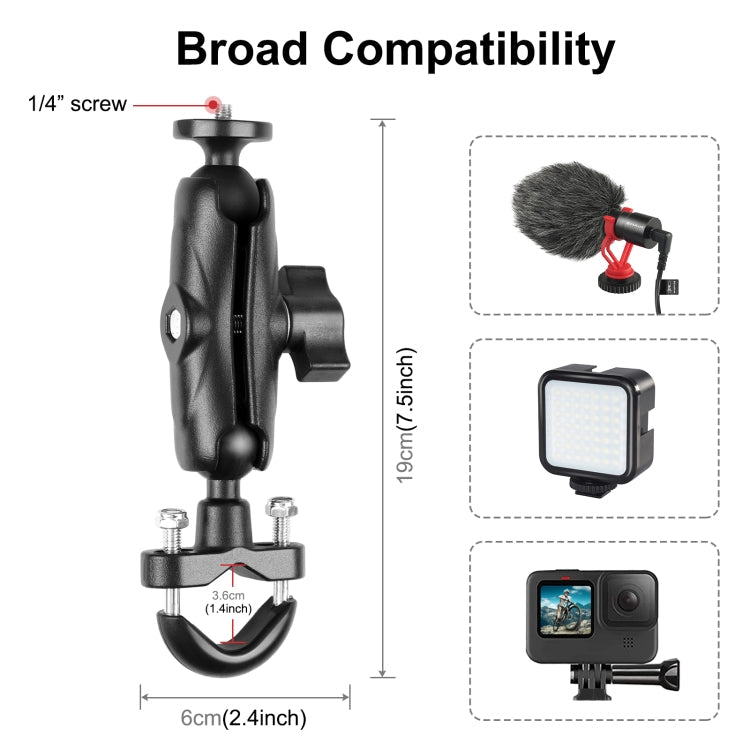 PULUZ Motorcycle Handlebar Mount for GoPro and Action Cameras (Black)