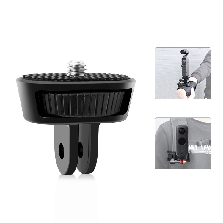 PULUZ 1/4 inch Screw Adjustable ABS Action Camera Tripod Adapter (Black) - Versatile Camera Mount Adapter