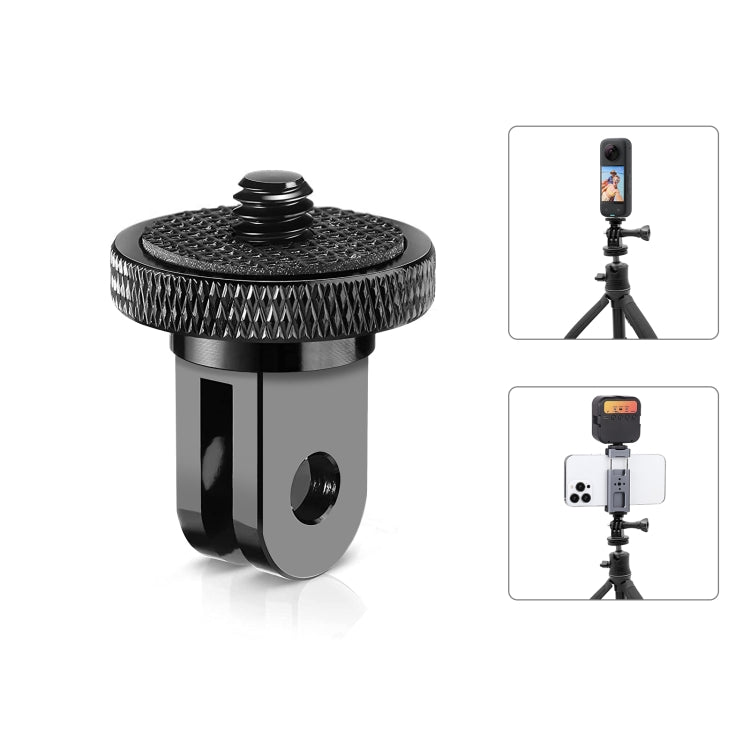 PULUZ 1/4 inch Screw Metal Tripod Mount Action Camera Adapter (Black) - Durable and Lightweight Camera Mount Adapter