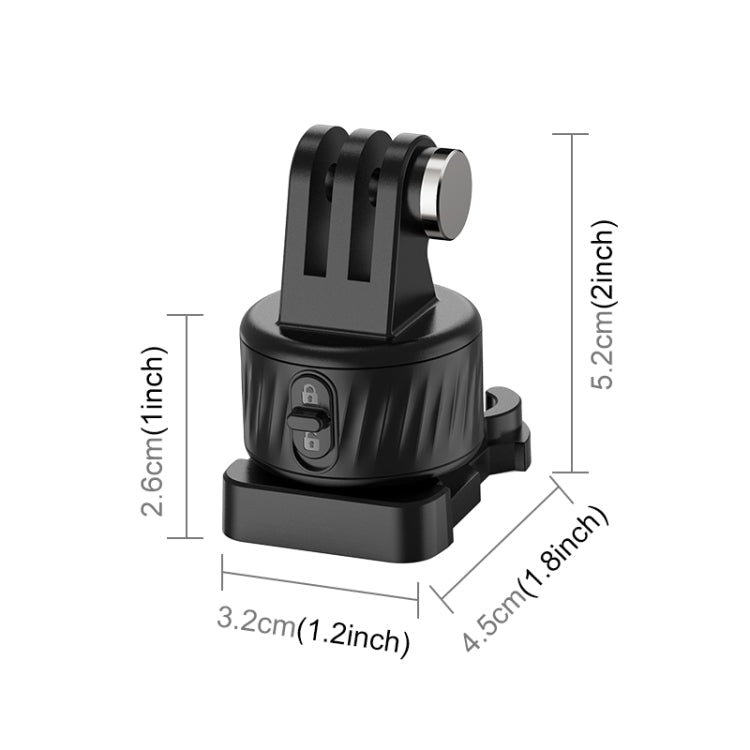 PULUZ Quick Release Magnetic Base Adapter for Action Cameras (Black)