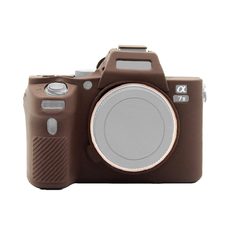 PULUZ Soft Silicone Protective Case for Sony ILCE-7MII / 7SMII / 7RMII (Coffee)