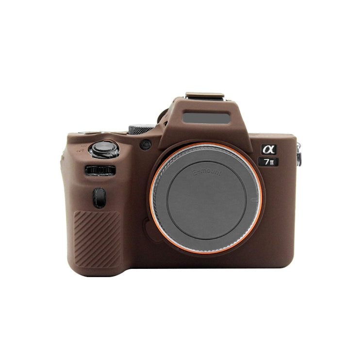 PULUZ Soft Silicone Protective Case for Sony ILCE-7MII / 7SMII / 7RMII (Coffee)