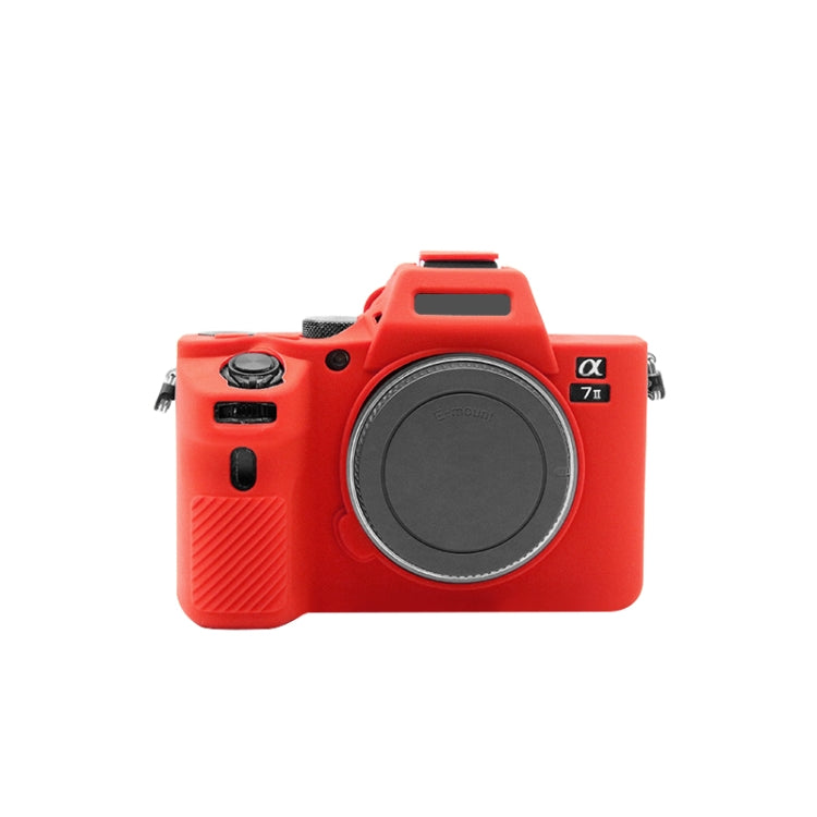 PULUZ Red Soft Silicone Protective Case for Sony ILCE-7MII / 7SMII / 7RMII Camera