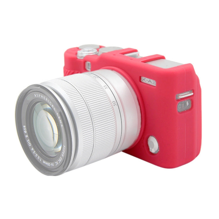PULUZ Soft Silicone Protective Case for FUJIFILM X-A3 / X-A10 (Rose Red)