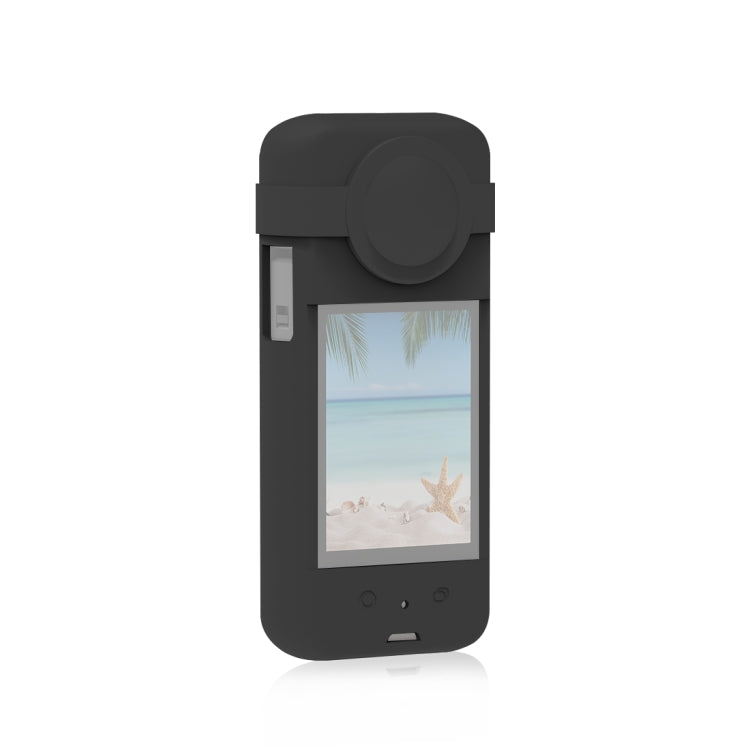 PULUZ Silicone Protective Case with Lens Cover for Insta360 X3 (Black)