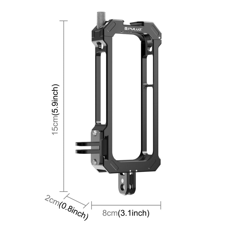 PULUZ Insta360 X3 Metal Protective Cage with Cold Shoe Base (Black)