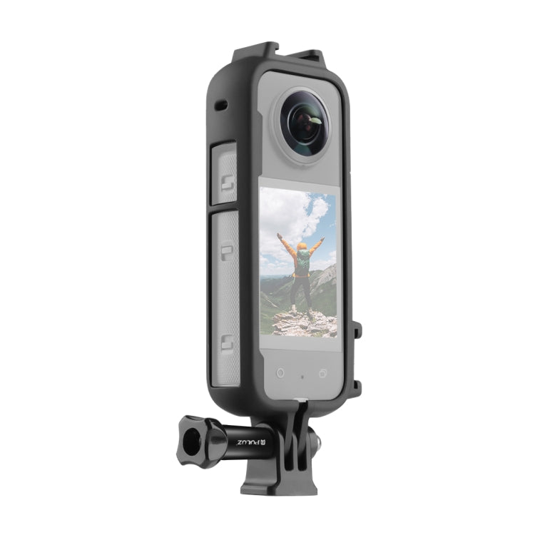 PULUZ PC Plastic Protective Frame with Cold Shoe and Adapter for Insta360 X3 (Black)