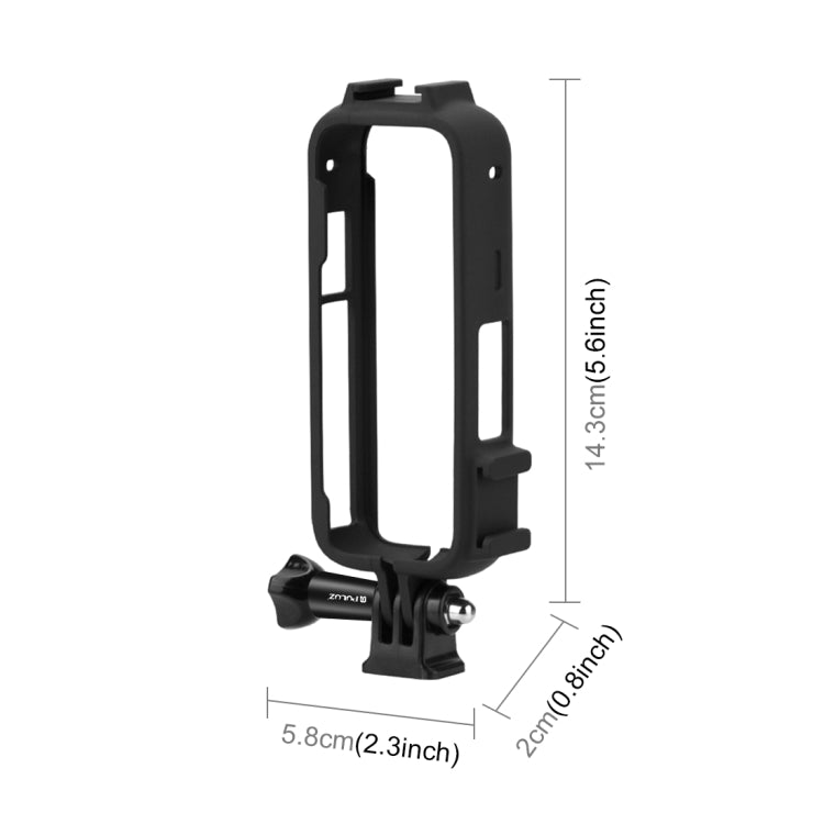 PULUZ PC Plastic Protective Frame with Cold Shoe and Adapter for Insta360 X3 (Black)