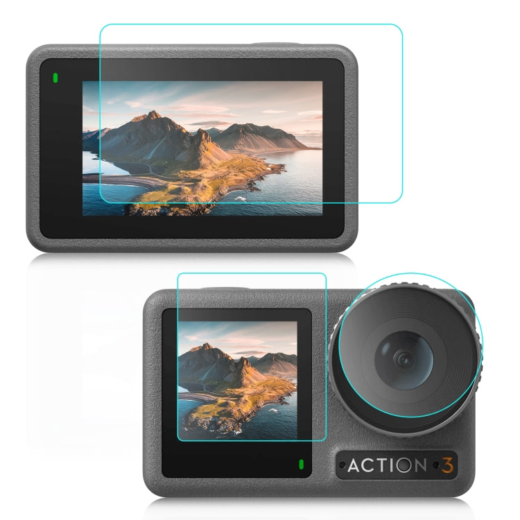 PULUZ 3-in-1 Tempered Glass Film for DJI Osmo Action 3