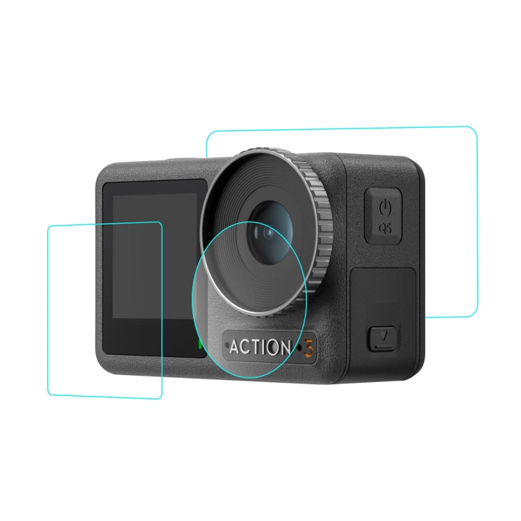 PULUZ 3-in-1 Tempered Glass Film for DJI Osmo Action 3