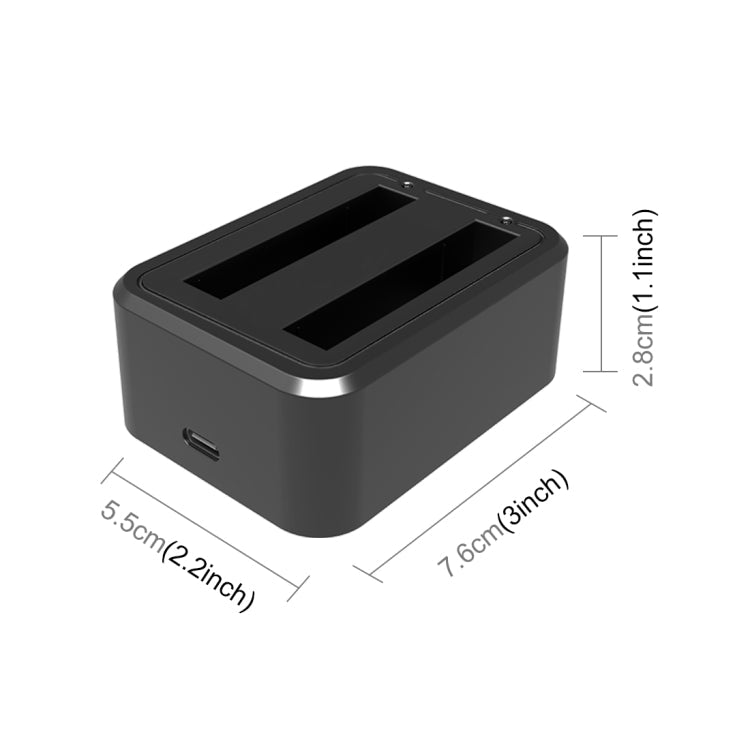 Insta360 X3 PULUZ USB Dual Batteries Charger with Indicator Light