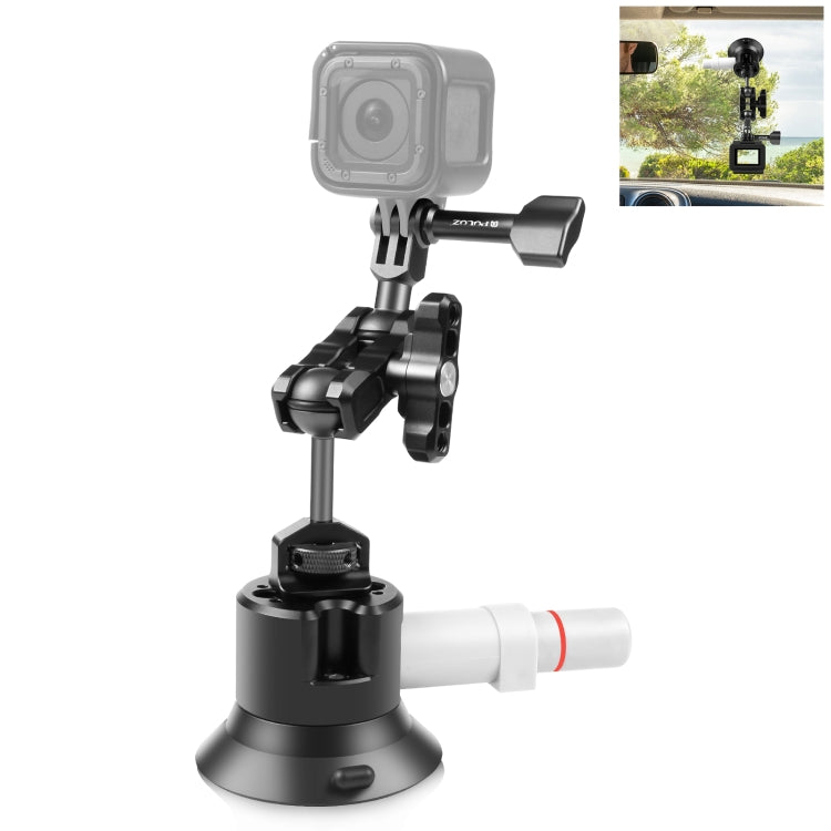 PULUZ Magic Arm with Pump Suction Cup Aluminum Alloy Mount (Black) - Professional Suction Cup Camera Mount