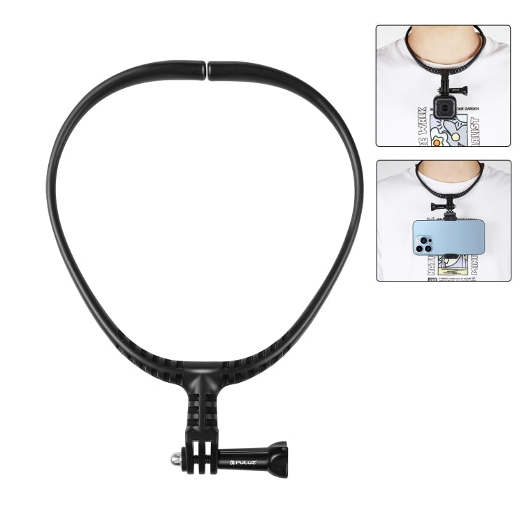 Adjustable Hands-Free Neck Bracket for Action Cameras (Black)