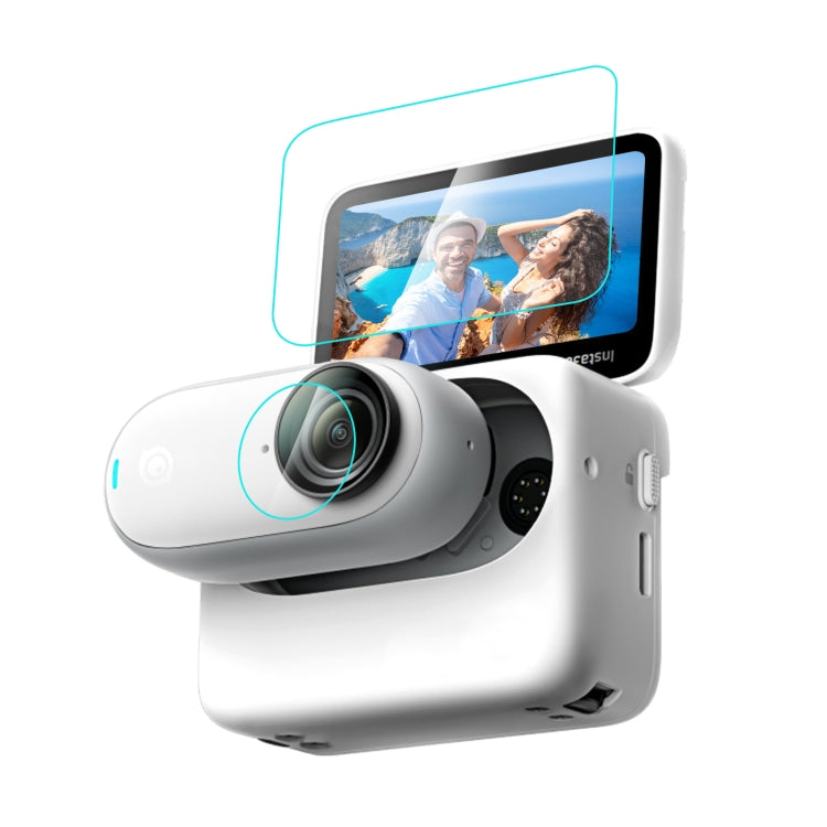 PULUZ 2 in 1 Screen and Lens Tempered Glass Film for Insta360 GO 3 (Transparent)