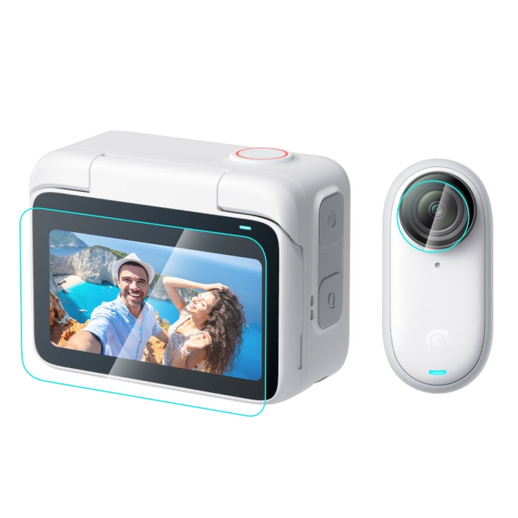 PULUZ 2 in 1 Screen and Lens Tempered Glass Film for Insta360 GO 3 (Transparent)