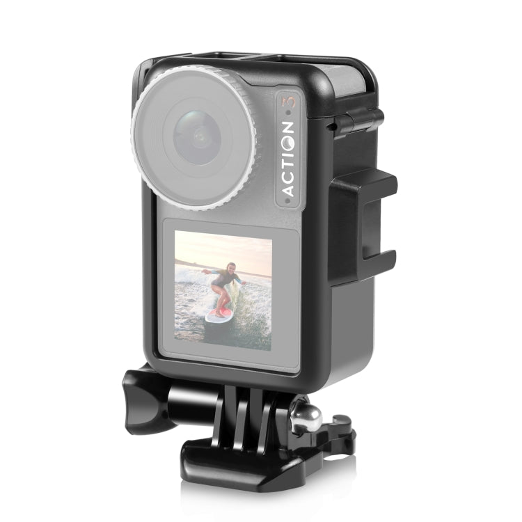 Vertical Protective Frame Cage for DJI Osmo Action 4 / 3 with Cold Shoes (Black)