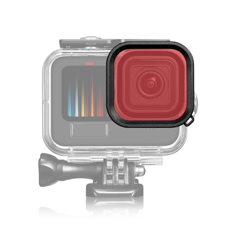 PULUZ Square Housing Diving Color Lens Filter for GoPro Hero11/10/9 Black (Pink)