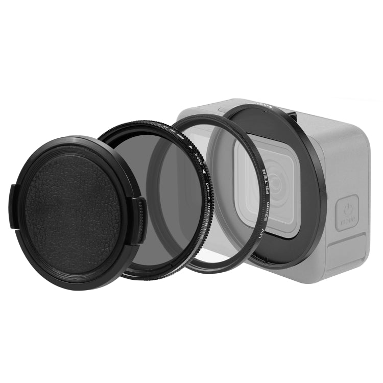 PULUZ 52mm UV ND2-400 Filter with Adapter Ring for GoPro Hero11/ HERO10 / HERO9 (Black)