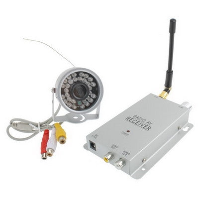 Wireless Color Security CCTV Camera + Receiver with 30 LED (Silver)
