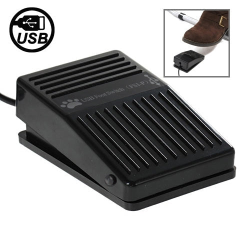 USB Foot Pedal Control Switch for Computer with Keyboard Adapter (Black)