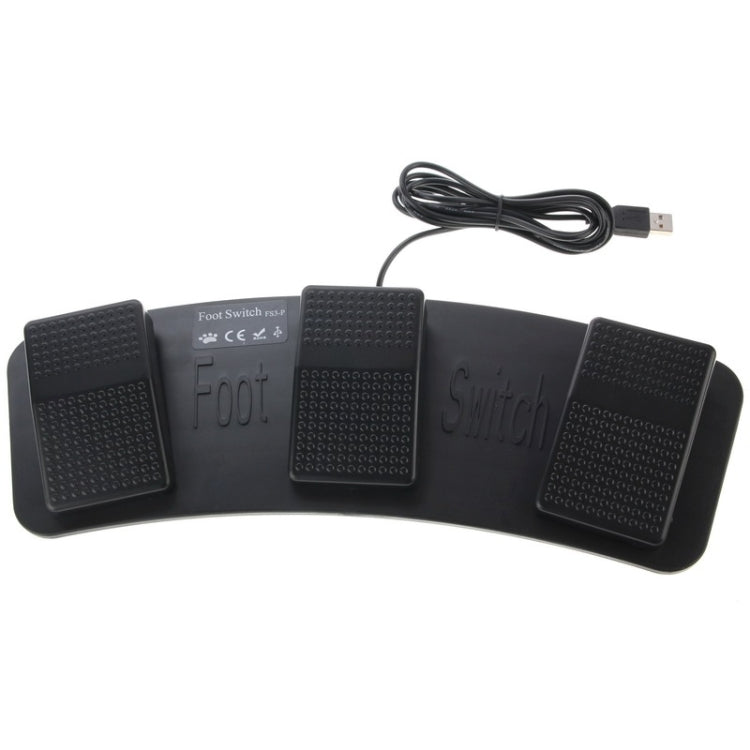 PC USB Triple Action Foot Switch (Black) - Innovative Computer Control with Your Feet