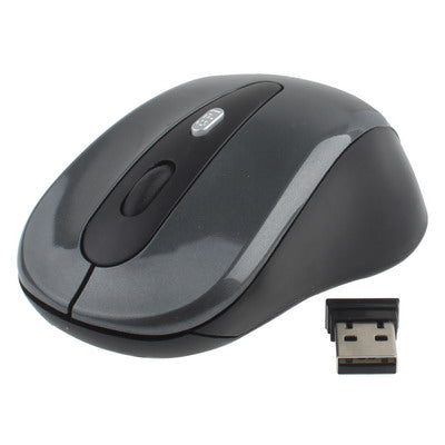 Wireless Optical Mouse with USB Receiver, 2.4GHz Technology, Plug and Play, Up to 10 Meter Working Distance (Grey)