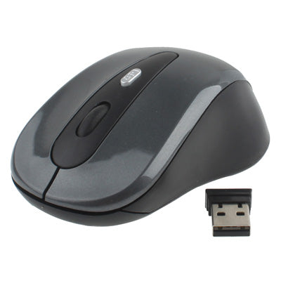 Wireless Optical Mouse with USB Receiver, 2.4GHz Technology, Plug and Play, Up to 10 Meter Working Distance (Grey)