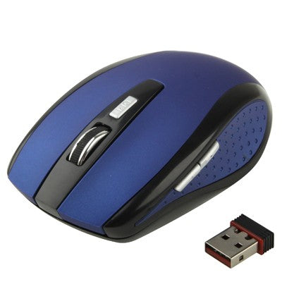 Wireless 2.4 GHz Optical Mouse with USB Mini Receiver (Blue)