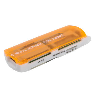 Orange USB 2.0 Multi Card Reader with Hot Swappable Feature