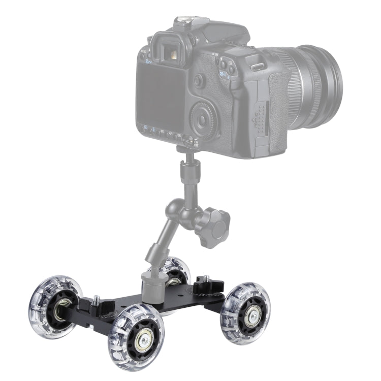 Mini Desktop Camera Slider Car for DSLR and DV Cameras (Black)