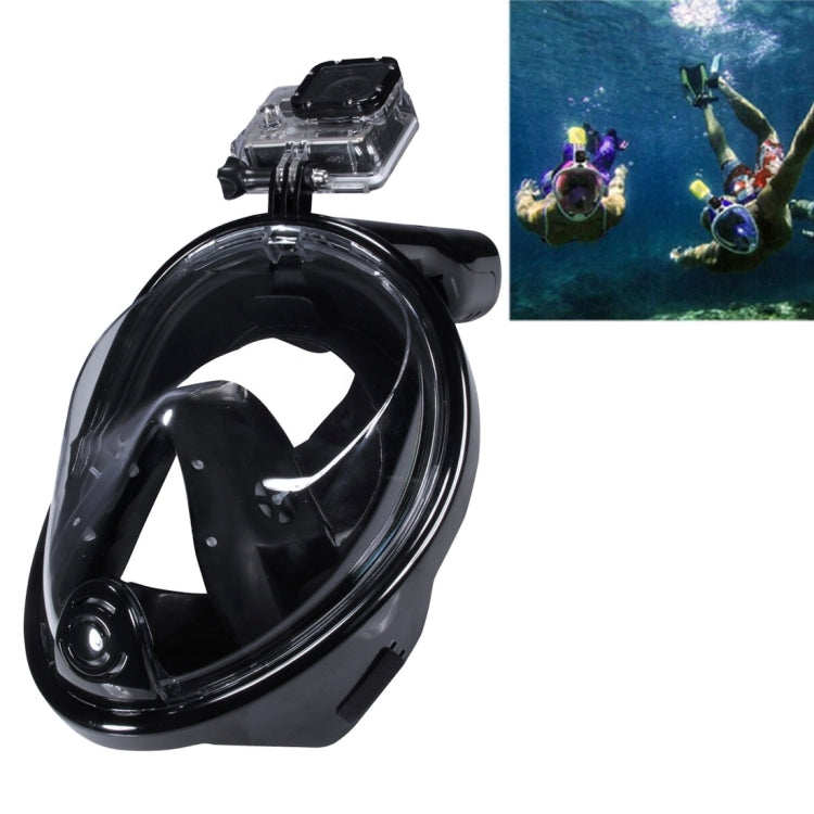 Full Dry Diving Mask with GoPro Mount for HERO11/HERO10/HERO9/HERO8/HERO6/5/4/3/2/1 - M Size (Black)