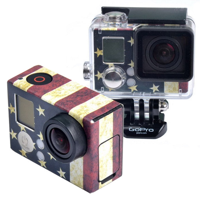 Retro US Flag Pattern Protective Sticker for GoPro HERO3+ /3