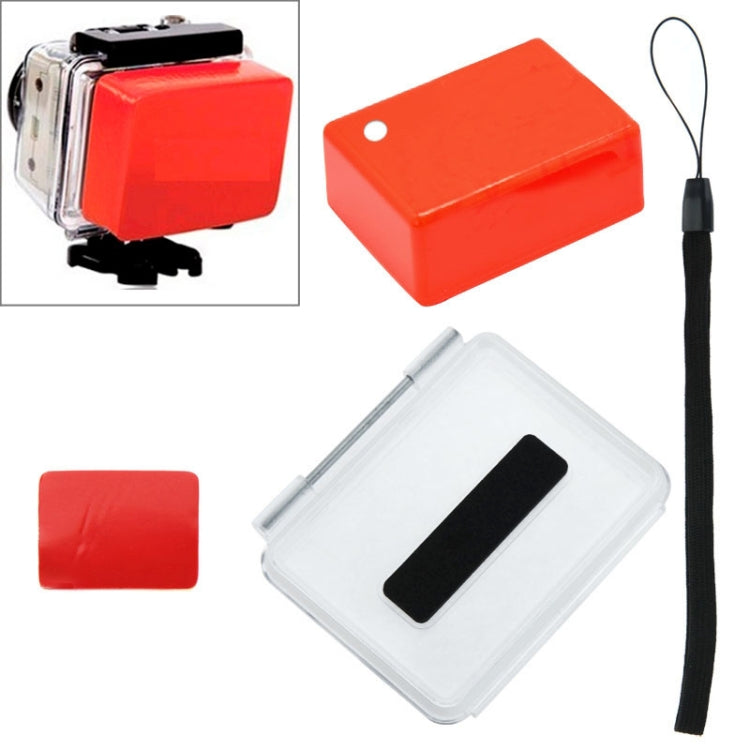 Waterproof Floaty Sponge Case Backdoor for GoPro HERO4 /3+ with Adhesive Sticker + Lanyard