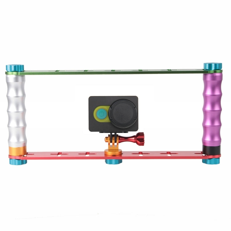 Sturdy Dual Grip Handle Stabilizer for Action Cameras with Aluminum Mount Bracket