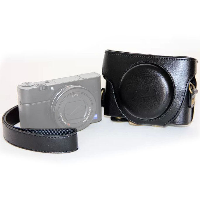 Retro-Style PU Leather Camera Case Bag for Sony RX100 M3 / M4 / M5 (Black)