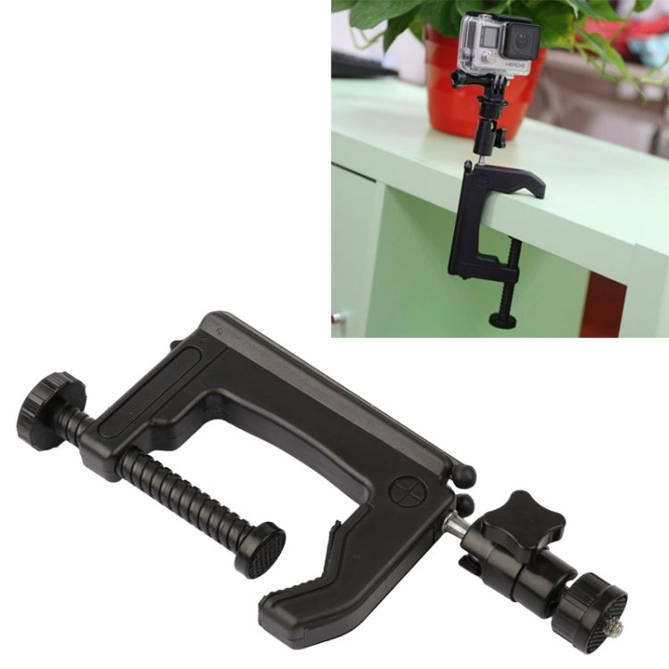Universal Desktop Clamp Mount for Action Cameras - 1 to 6 cm Clamp Size