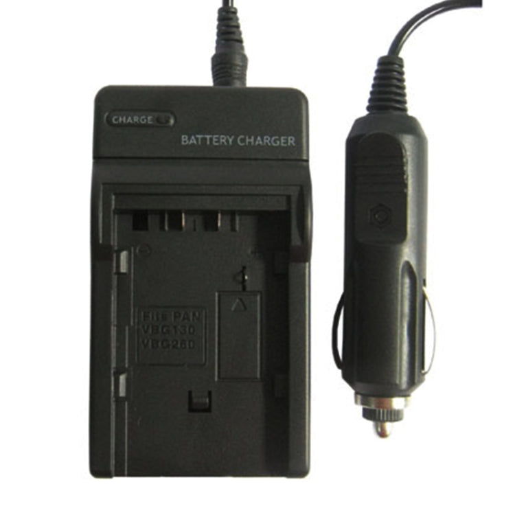 Digital Camera Battery Charger for Panasonic VBG130/ VBG260 with Multiple Power Plug Options (Black)