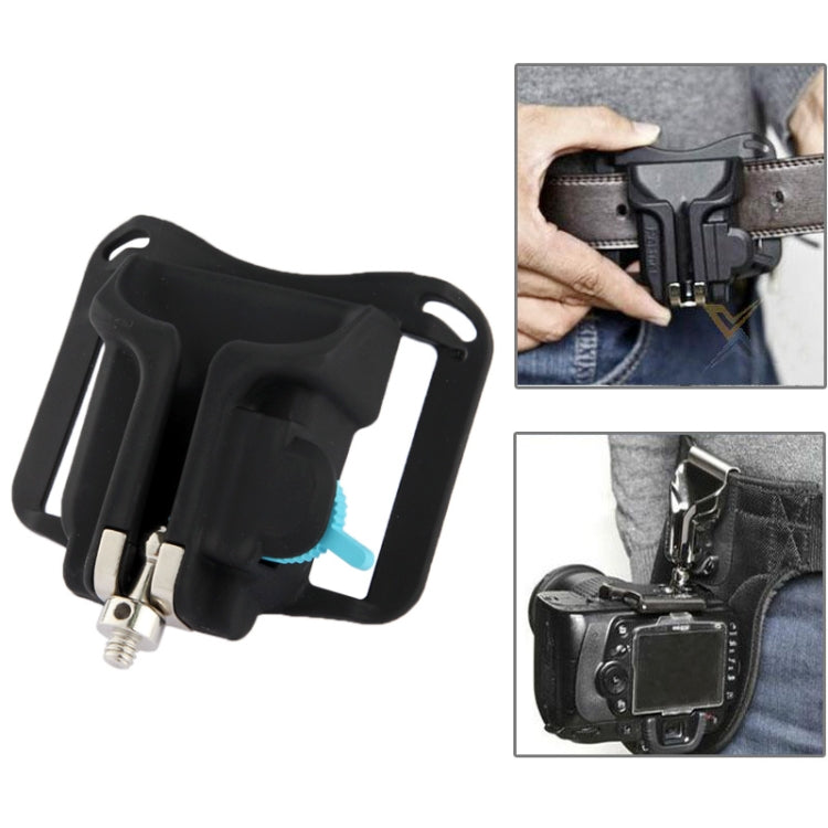 Camera Holster Waist Belt Button Fast Loading for All Cameras (Black)