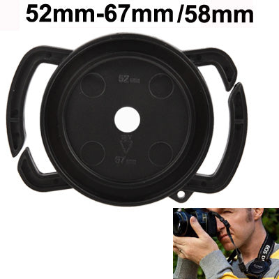 Center Pinch Camera Lens Cap for 52-67mm / 58mm Lenses