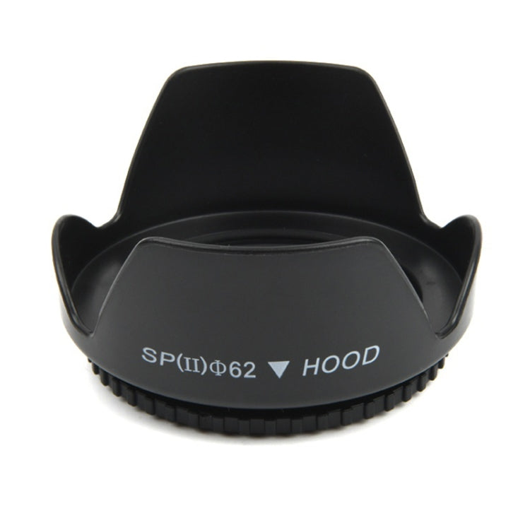 62mm Petal-Shaped Lens Hood for Cameras with Screw Mount (Black)