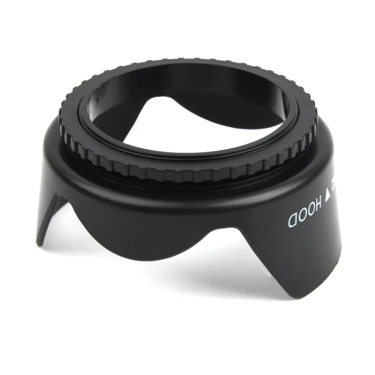62mm Petal-Shaped Lens Hood for Cameras with Screw Mount (Black)