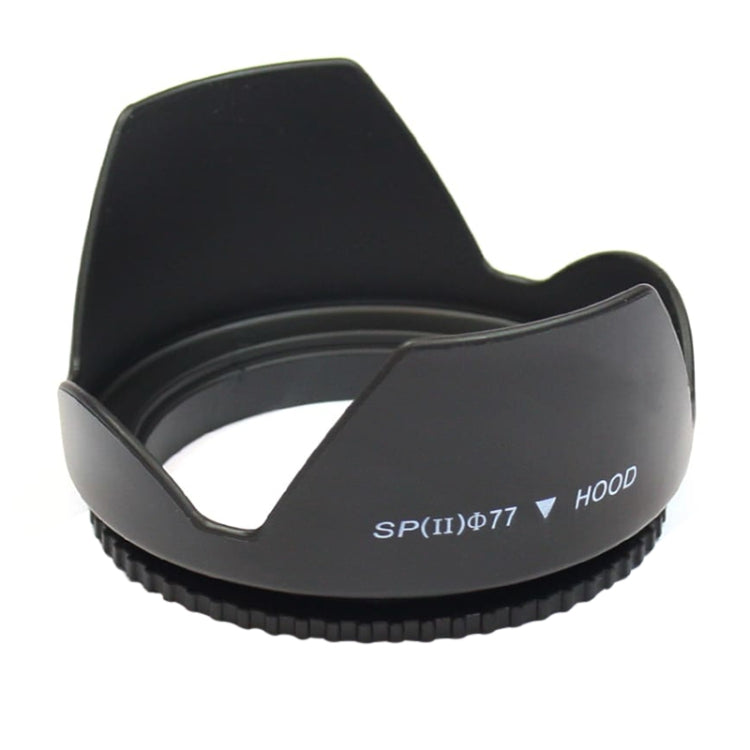 77mm Petal-Shaped Lens Hood for Cameras - Black